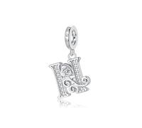 Regalo de San Valentín - Letra Charms H Compatible con Pulseras y Collar Pandora Europeo, Regalo para Cumpleaños Madre/Hija