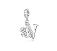 Regalo de San Valentín - Letra Charms N Compatible con Pulseras y Collar Pandora Europeo, Regalo para Cumpleaños Madre/Hija