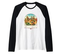 Regalo de Viaje a Carcasona, Francia, Recuerdo y Ciudad Camiseta Manga Raglan