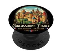 Regalo de Viaje a Carcasona, Francia, Recuerdo y Ciudad PopSockets PopGrip Adhesivo
