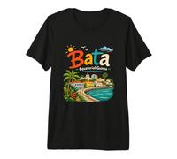 Regalo de Viaje de Bata Guinea Ecuatorial Dibujado a Mano Camiseta Premium