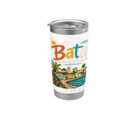 Regalo de viaje de Bata Guinea Ecuatorial dibujado a mano Vaso térmico de acero inoxidable de doble pared