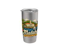 Regalo de viaje de Malabo Guinea Ecuatorial dibujado a mano Vaso térmico de acero inoxidable de doble pared