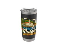 Regalo de viaje de Malabo Guinea Ecuatorial dibujado a mano Vaso térmico de acero inoxidable de doble pared