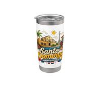 Regalo de viaje dibujado a mano en Santo Domingo República Dominicana Vaso térmico de acero inoxidable de doble pared