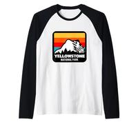 Regalo de viaje familiar al Parque Nacional Yellowstone Wyoming Sunset Camiseta Manga Raglan