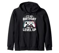 Regalo de videojuegos It's My Birthday Time To Level Up para niños y niñas Sudadera con Capucha