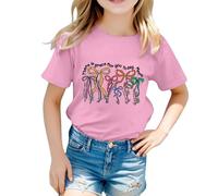 Regalo del Día de la Madre Camiseta informal para niños con estampado de día (1 año 13 años), Rosa., 8-9 años