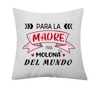 Regalo del Día de la Madre Funda de Cojín Mamá Regalo de la Madre Regalo del Hija Hijo para Mamá Almohada de la Madre Funda de Cojín de la Madre Regalo de Cumpleaños Navidad (Molona)