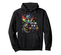 Regalo del dragón del día de la concienciación sobre el Autismo, está Bien ser Diferente Sudadera con Capucha