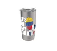 Regalo del patrimonio de la bandera de ADN de la mezcla dominicana y colombiana Vaso térmico de acero inoxidable de doble pared