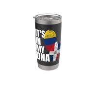 Regalo del patrimonio de la bandera de ADN de la mezcla dominicana y colombiana Vaso térmico de acero inoxidable de doble pared