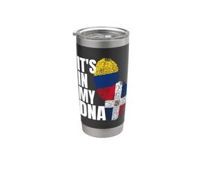 Regalo del patrimonio de la bandera de ADN de la mezcla dominicana y colombiana Vaso térmico de acero inoxidable de doble pared