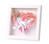 Regalo Dia de la Madre Caja de Sombra Personalizada con Rosa y Nombre Regalos Personalizados para mamá (Flower-Rosa)