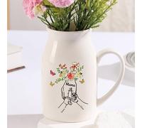 Regalo Dia de la Madre Regalo para Mamá Abuela Jarrón de Cerámica Personalizado con 1-8 Nombre Decoración (B#2)