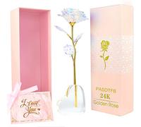Regalo Dia de la Madre Rosa Eterna Regalos Originales para Mujer Rosa 24K Chapadas en Oro con Caja Regalo y Soporte Regalo Madre Amiga Regalo Cumpleaños Mujer Abuela Mama Novia Suegra Aniversario Boda