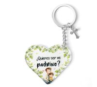 Regalo Dia Del Padre Regalo Padrino Regalos Originales Bautizos Quieres Ser Mi Padrino Llavero De Acrílico, Regalos Bautizo Niño Niña Llavero De Navidad Recordatorio Bautizo Originales Llaveros