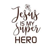 Regalo divertido, cita de salvación cristiana, refrán lindo: Jesús es mi superhéroe. Calcomanías de vinilo para murales y paredes 38x51.1cm Cultura del tatuaje Café