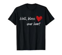 Regalo Divertido con Texto en inglés «Well Bless Your Heart» Camiseta gráfica económica, Hombre, Negro, L
