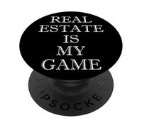 Regalo Divertido de Agente inmobiliario Real Estate Is My Game para compradores de viviendas PopSockets PopGrip Adhesivo