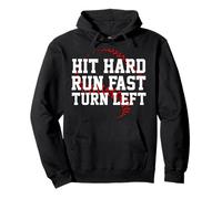 Regalo Divertido de béisbol Hit Hard Run Fast Turn Left Sudadera con Capucha