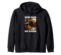 Regalo Divertido del compañero Work Hard Nap Harder Sudadera con Capucha
