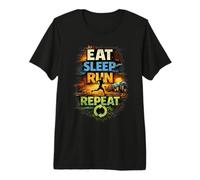 Regalo Divertido para Corredores de Eat Sleep Run Repeat Camiseta Premium