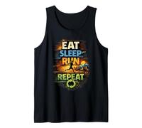 Regalo Divertido para Corredores de Eat Sleep Run Repeat Camiseta sin Mangas