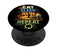 Regalo Divertido para Corredores de Eat Sleep Run Repeat PopSockets PopGrip Adhesivo