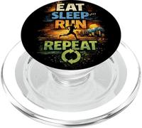 Regalo Divertido para Corredores de Eat Sleep Run Repeat PopSockets PopGrip para MagSafe