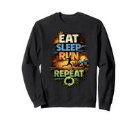 Regalo Divertido para Corredores de Eat Sleep Run Repeat Sudadera