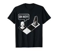 Regalo Divertido para Jugador de ajedrez Oh No Springer Camiseta gráfica económica, Hombre, Negro, L