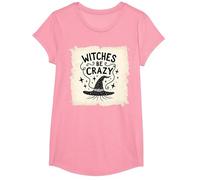 Regalo Divertido para lanzar hechizos mágicos de Halloween de Witches Be Crazy Camiseta, Niñas, Rosado, S