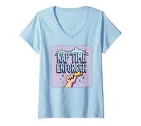 Regalo Divertido para Maestros de guardería Camiseta Cuello V, Mujer, Azul Bebé, XXL