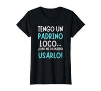 Regalo Divertido para Padrino - Tengo un Padrino Loco Camiseta gráfica económica, Mujer, Negro, S