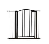 Regalo Easy Step Arched Décor Walk Thru Puerta de bebé, incluye kit de extensión de 4 pulgadas, kit de montaje a presión de 4 unidades y kit de montaje en pared, bronce, 30 pulgadas de alto (paquete de 1)
