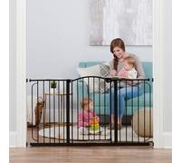 Regalo Easy Step - Puerta Decorativa arqueada Extra Ancha para bebé, Incluye 3 Kits de extensión para Adaptarse a múltiples Aberturas, 4 Kits de Montaje a presión y 4 Kits de Montaje en Pared, Bronce