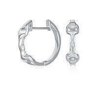 Regalo Ecuestre De Joyería Occidental Para Mujeres: Pendientes De Aro De Bocado De Caballo De Equitación De Plata Esterlina Pulida .925, Con Bisagra, De 0.75" De Diámetro