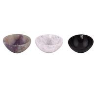 Regalo espiritual Reiki Cristal curativo Turmalina negra, amatista, cristal Cuarzo Combo Feng Shui Bowl 2 "Pulgadas Aproximadamente Blessfull Healing