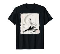 Regalo espiritual zen vintage japonés Kitsune Fox y Moon Camiseta