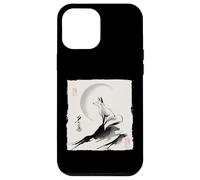 Regalo espiritual zen vintage japonés Kitsune Fox y Moon Carcasa para iPhone 12 Pro Max