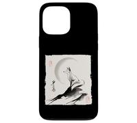 Regalo espiritual zen vintage japonés Kitsune Fox y Moon Carcasa para iPhone 13 Pro Max