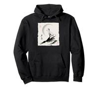 Regalo espiritual zen vintage japonés Kitsune Fox y Moon Sudadera con Capucha