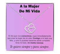 Regalo Esposa Collar para Esposa Novia Idea de Regalo para Ella Aniversario Boda Cumpleaños Navidad Acero Inoxidable Pulido de Máxima Calidad - Estuche con DEDICATORIA incluida (mujer de mi vida)
