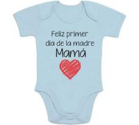 Regalo - Feliz Primer día de la Madre Mamá Body bebé Manga Corta 0-3 Meses Aguamarina