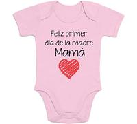 Regalo - Feliz Primer día de la Madre Mamá Body bebé Manga Corta 0-3 Meses Rosa