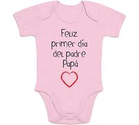 Regalo - Feliz Primer día del Padre Papá Body bebé Manga Corta 3-6 Meses Rosa