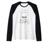 Regalo Floral para Abuela y mamá de My Favorite People Call Me Halmi Camiseta Manga Raglan