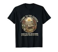 Regalo Floral Vintage con Texto en inglés I Come to The Garden Christian Faith Camiseta gráfica económica
