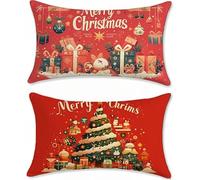 Regalo Funda Cojin 60x90 Navidad Cojines Sofa Terciopelo Cojines Exterior Juego de 2 Rectangular Funda de Almohada Cushion Covers con Cremallera Invisible, para Interior y Exteriores z-553